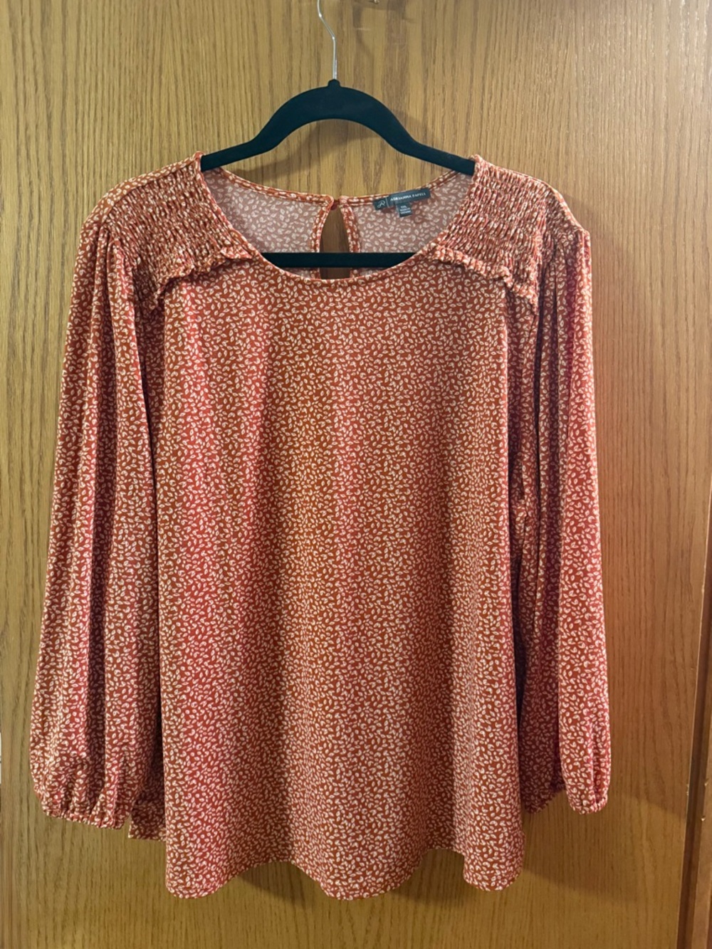 Buffalo David Bitton Rust Floral Print Long-Sleeve Blouse
